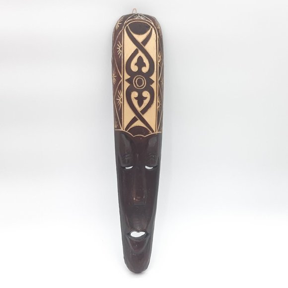 Indonesian Wall Mask With Carving - Picture 1 of 11
